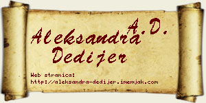 Aleksandra Dedijer vizit kartica